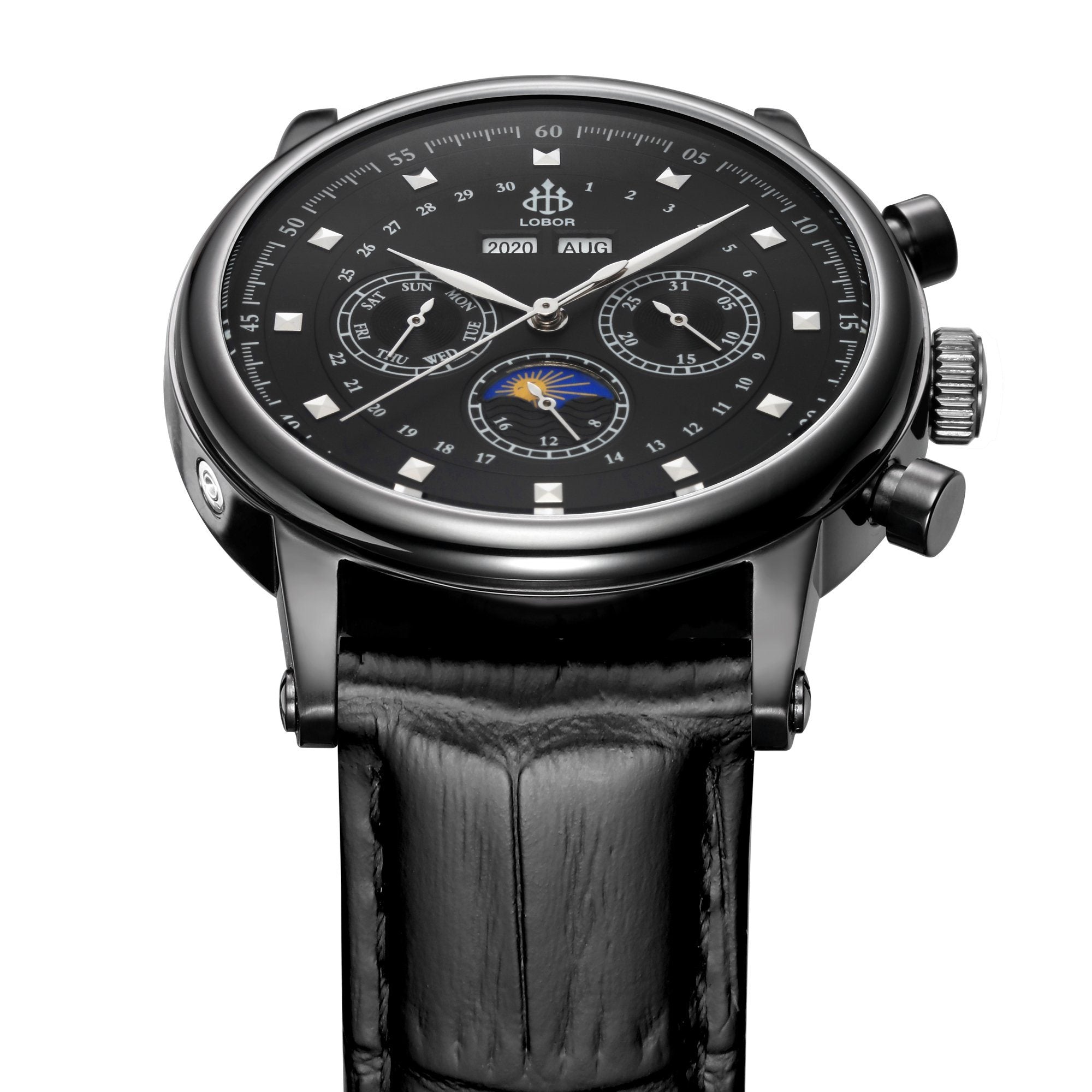 Black moonphase watch for men