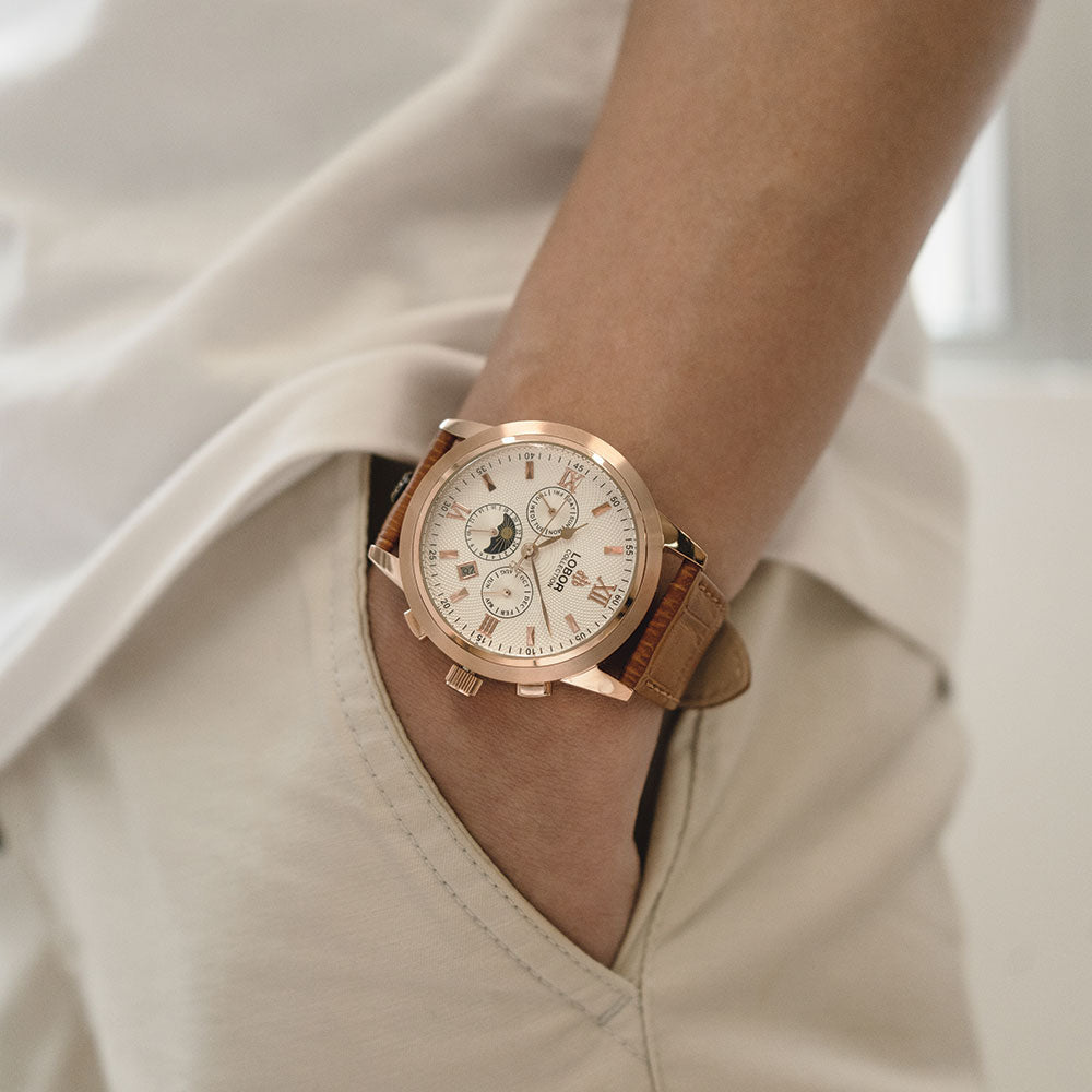 Brown moonphase automatic watches for men