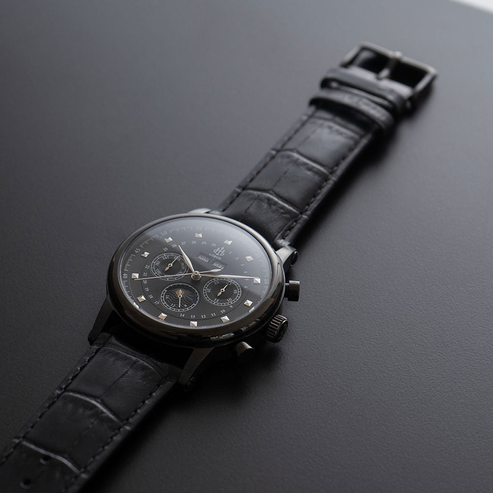 Black moonphase watch for men