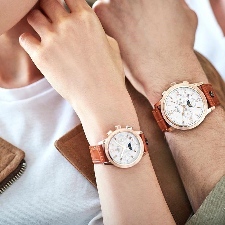 Brown moonphase automatic watches for men