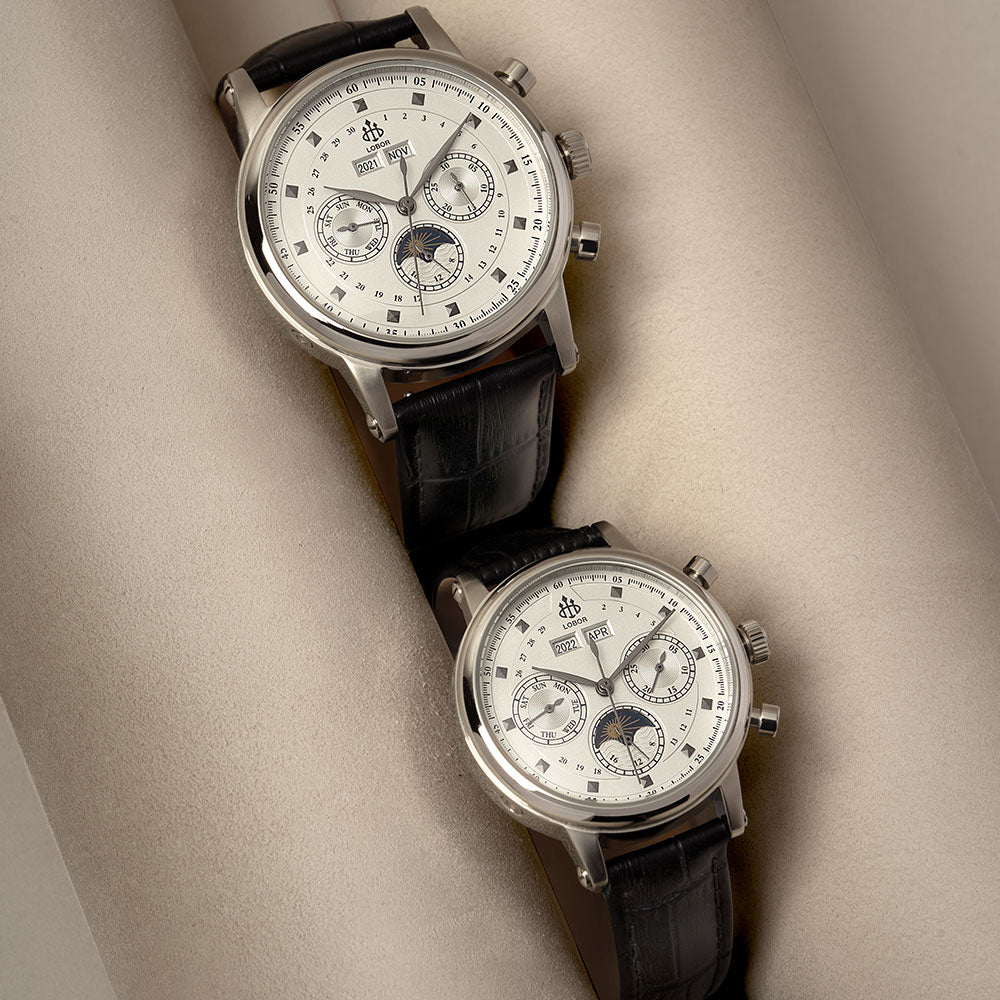 Black moonphase watch for men and women