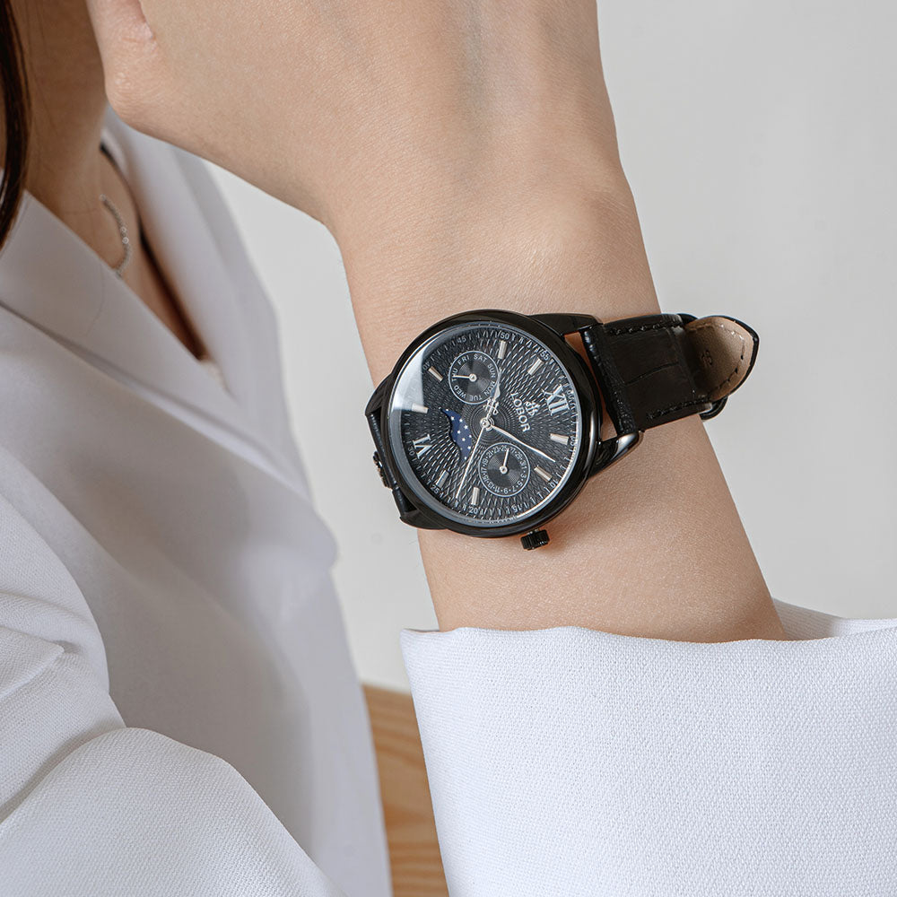 Black moonphase watch for women