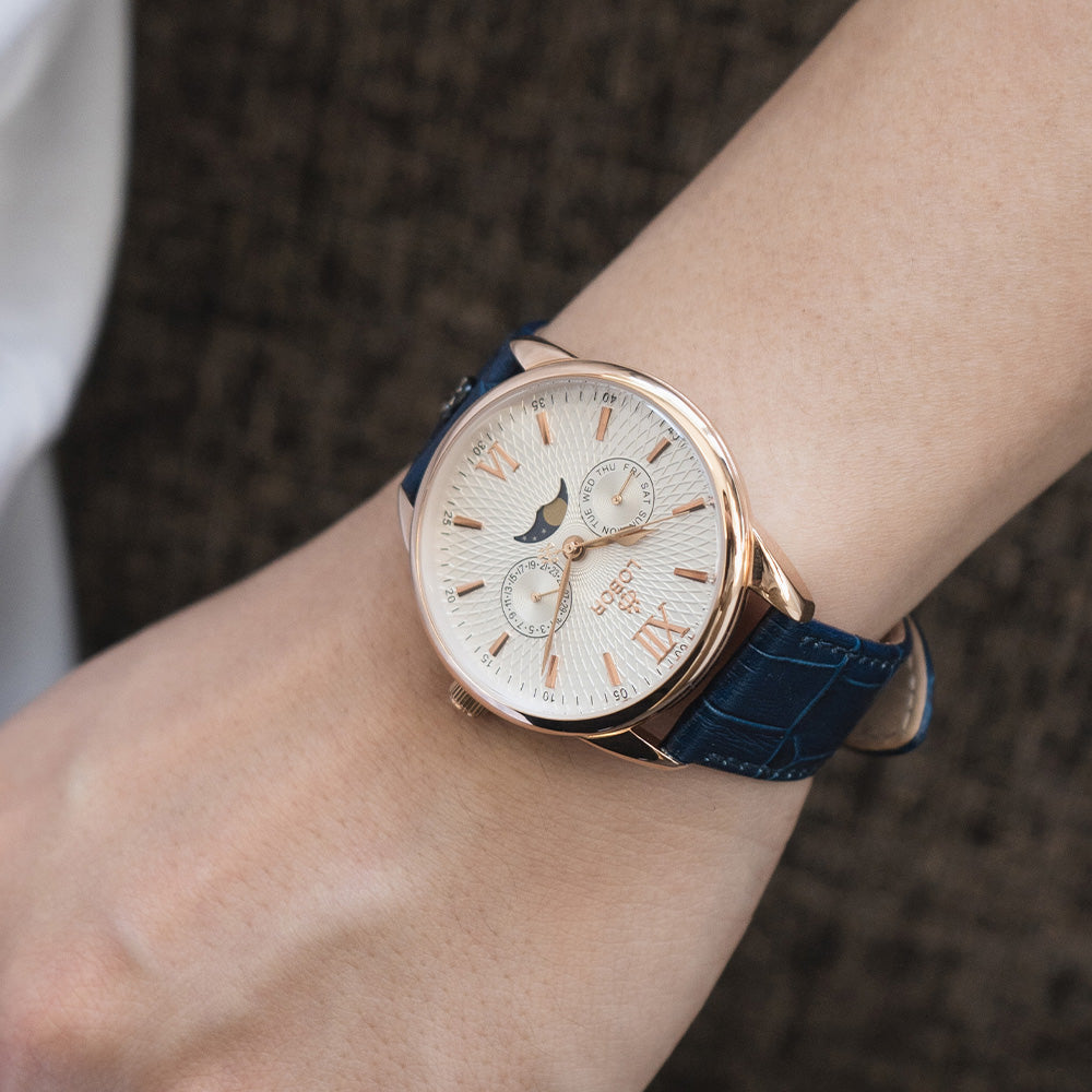 Blue moonphase watch for men